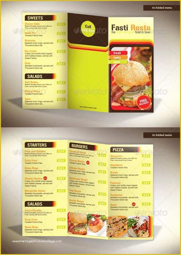 Tri Fold Menu Template Free Of 60 Premium Restaurant Menu Templates Dzineflip