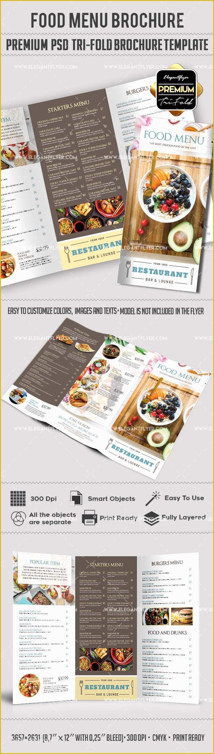 Tri Fold Menu Template Free Of Food Menu – Premium Tri Fold Psd Brochure Template – by