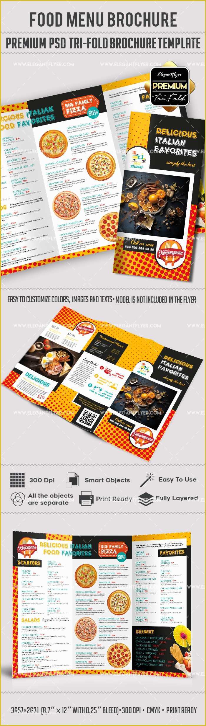 Tri Fold Menu Template Free Of Food Menu Templates for Tri Fold Brochure – by Elegantflyer