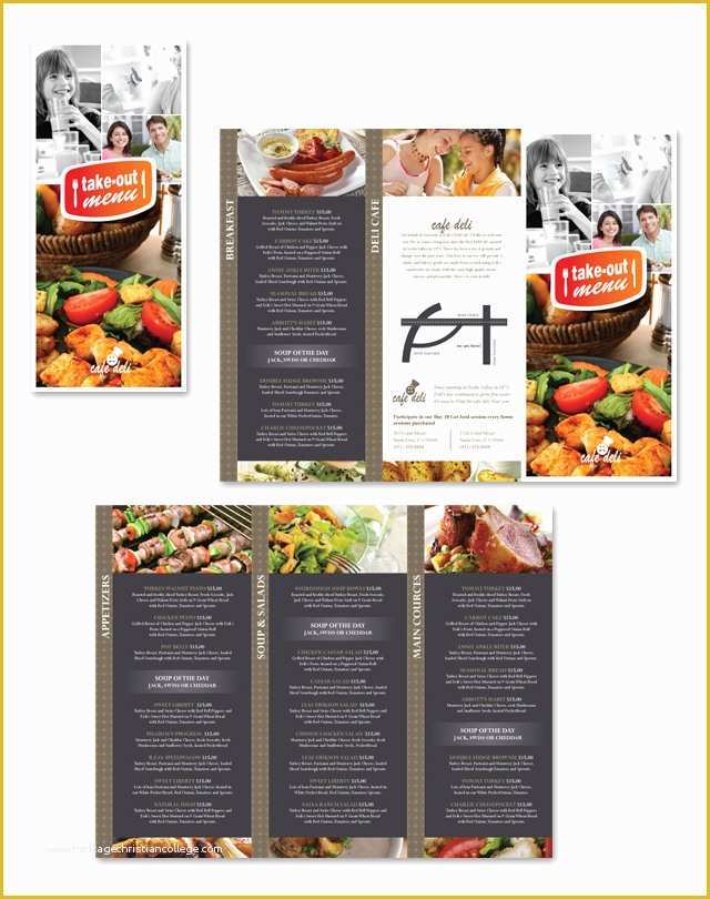 Tri Fold Menu Template Free Of New Cafe Deli Take Out Tri Fold Menu Template