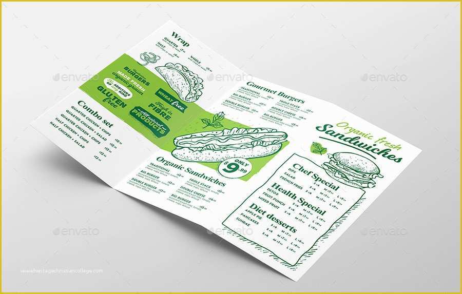 Tri Fold Menu Template Free Of Tri Fold Burger Menu Template by Brandpacks