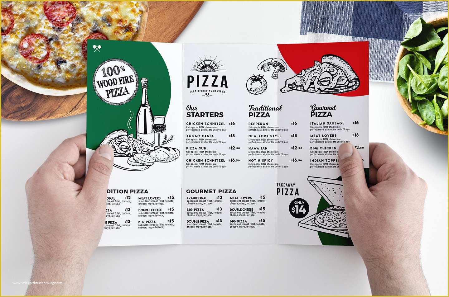 Tri Fold Menu Template Free Of Tri Fold Pizza Menu Template In Psd Ai & Vector Brandpacks