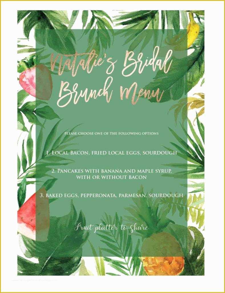 Tropical Menu Template Free Of 10 Brunch Menu Designs Psd