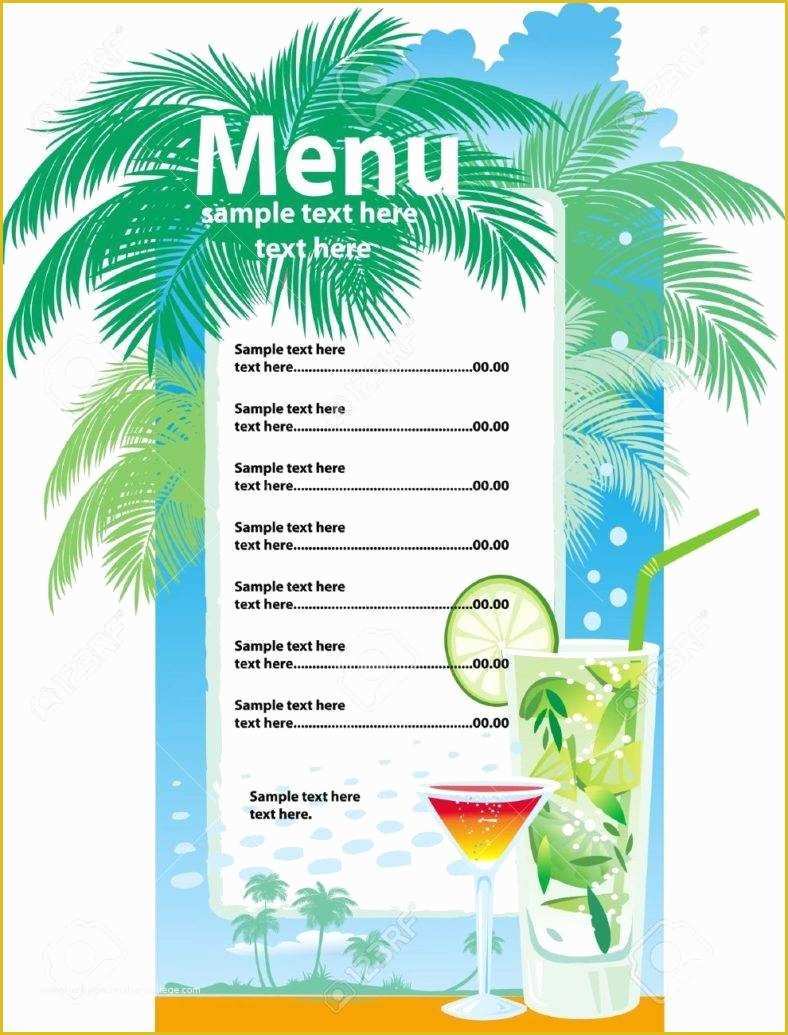 Tropical Menu Template Free Of 32 Bar Menu Designs