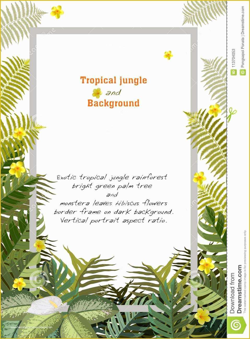 Tropical Menu Template Free Of Invitation Template for Save the Text Tropical Background