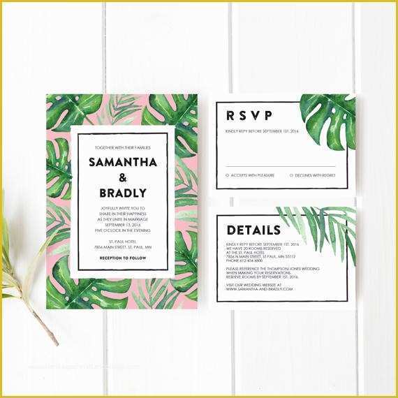 Tropical Menu Template Free Of Printable Wedding Invitation Template Set Wedding