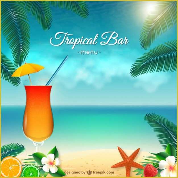 Tropical Menu Template Free Of Tropical Bar Menu Vector