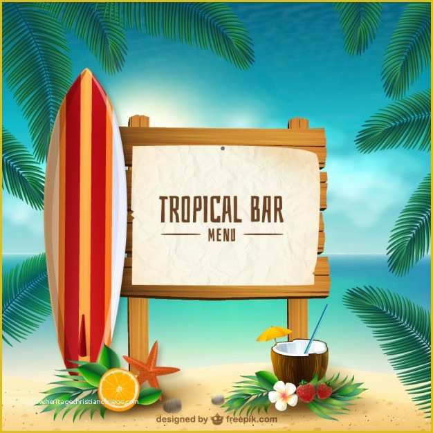 Tropical Menu Template Free Of Tropical Beach Vectors S and Psd Files