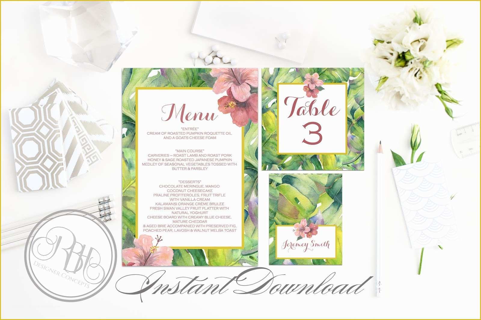 Tropical Menu Template Free Of Tropical Watercolor Design Inspiration Invite Rsvp