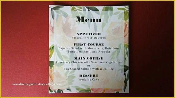 Tropical Menu Template Free Of Tropical Wedding Menu Template