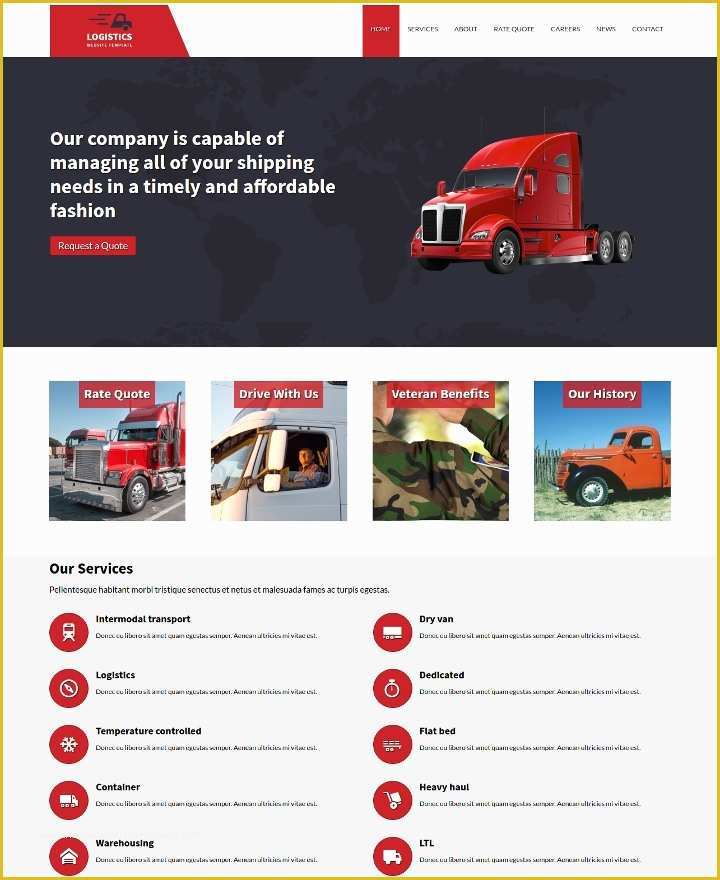 Truck Transport Website Templates Free Download Of 12 Pany Website Templates