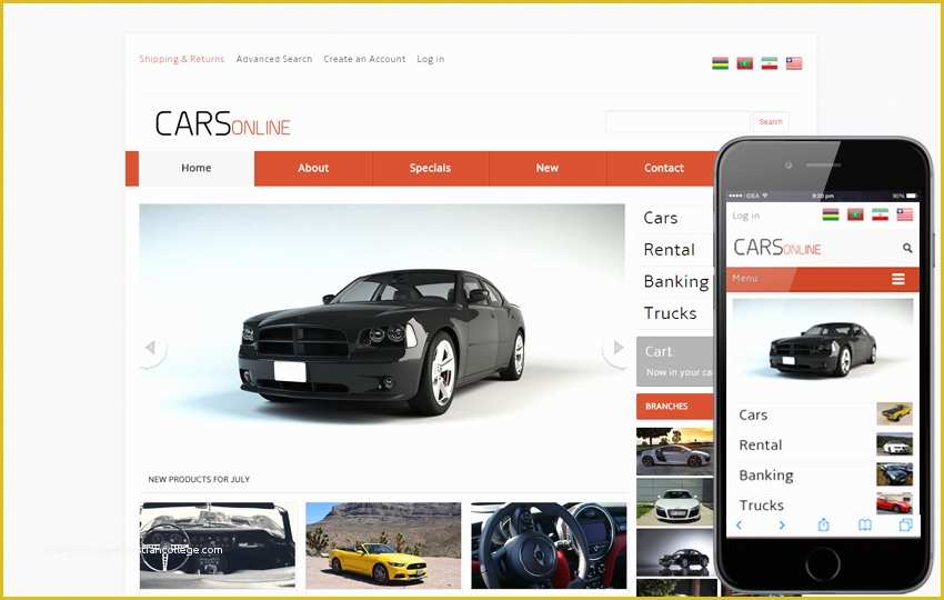 Truck Transport Website Templates Free Download Of Cars Line Automobile Mobile Website Template
