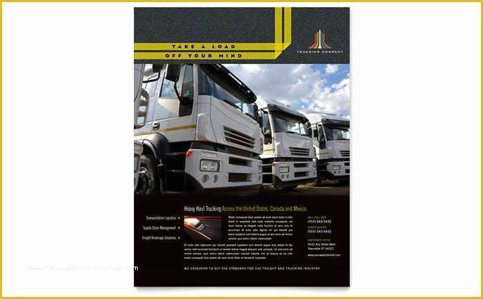 Truck Transport Website Templates Free Download Of Trucking & Transport Flyer Template Design
