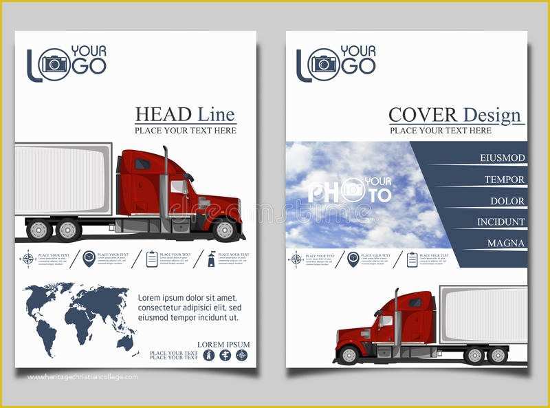 Truck Transport Website Templates Free Download Of Trucking Flyer Design Template Stock Illustration