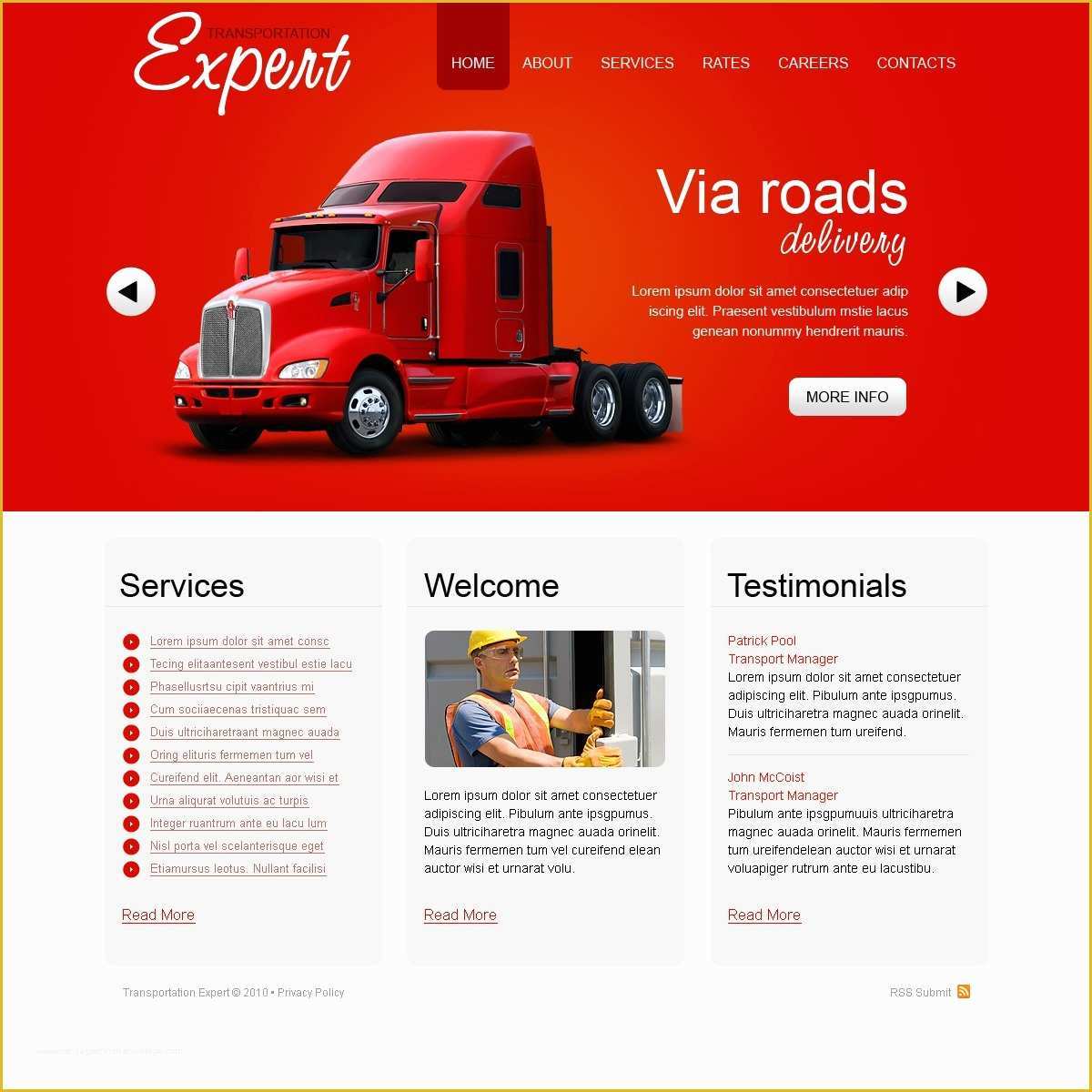 Truck Transport Website Templates Free Download Of Trucking Website Template