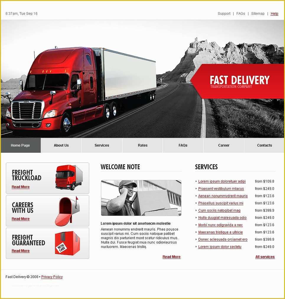Truck Transport Website Templates Free Download Of Trucking Website