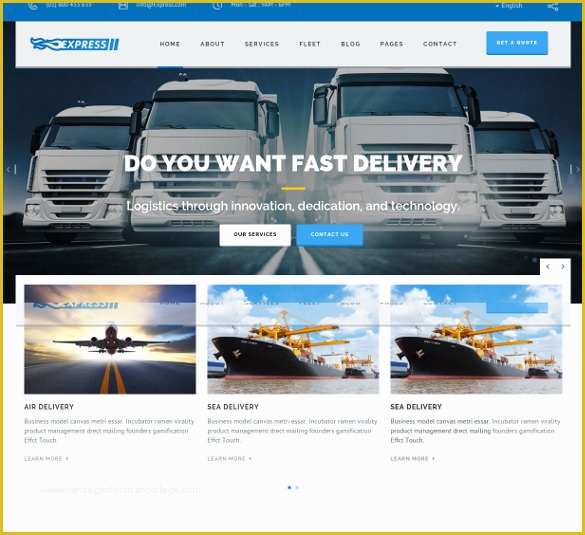 Trucking Transportation &amp; Logistics HTML Template Free Download Of 16 Portfolio Bootstrap themes & Templates