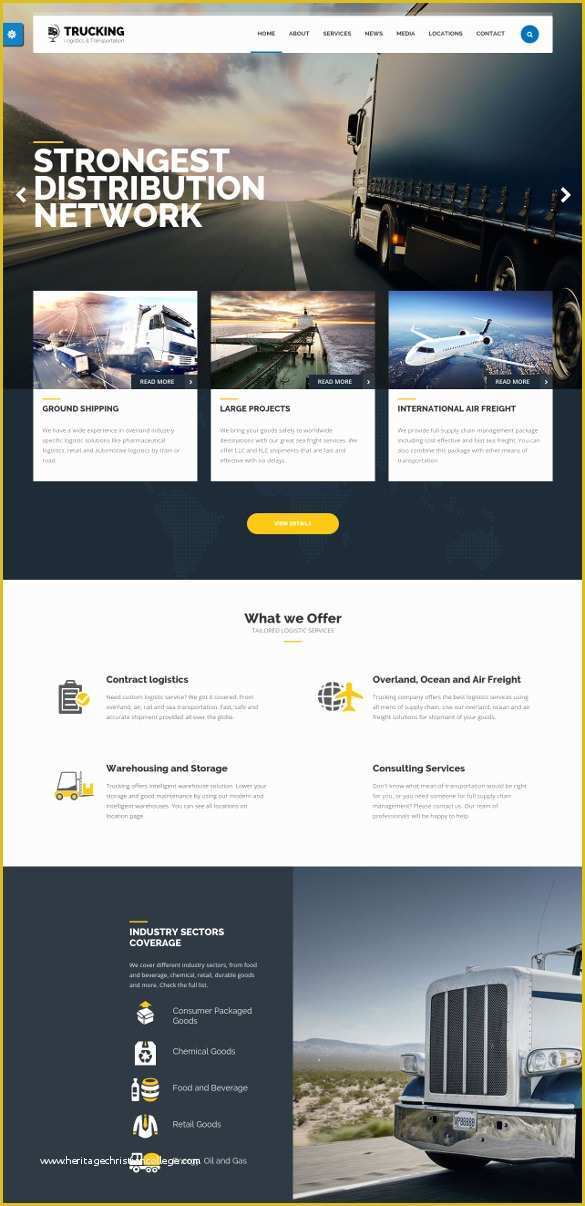 Trucking Transportation &amp; Logistics HTML Template Free Download Of 34 Transportation Website themes & Templates