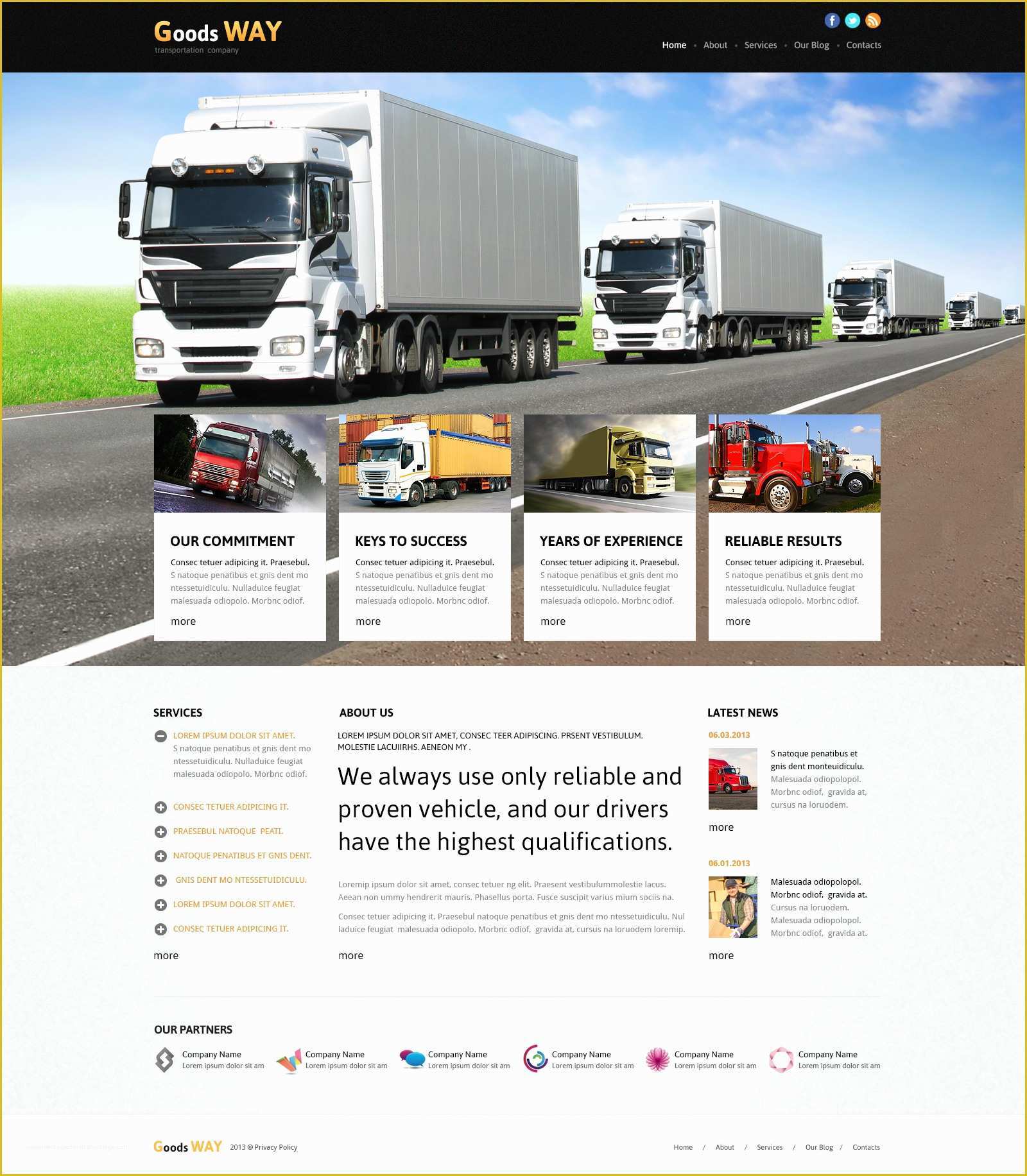 Trucking Transportation &amp; Logistics HTML Template Free Download Of Bright Trucking Joomla Template