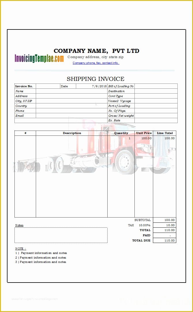 Trucking Transportation &amp; Logistics HTML Template Free Download Of Invoice Template for Word