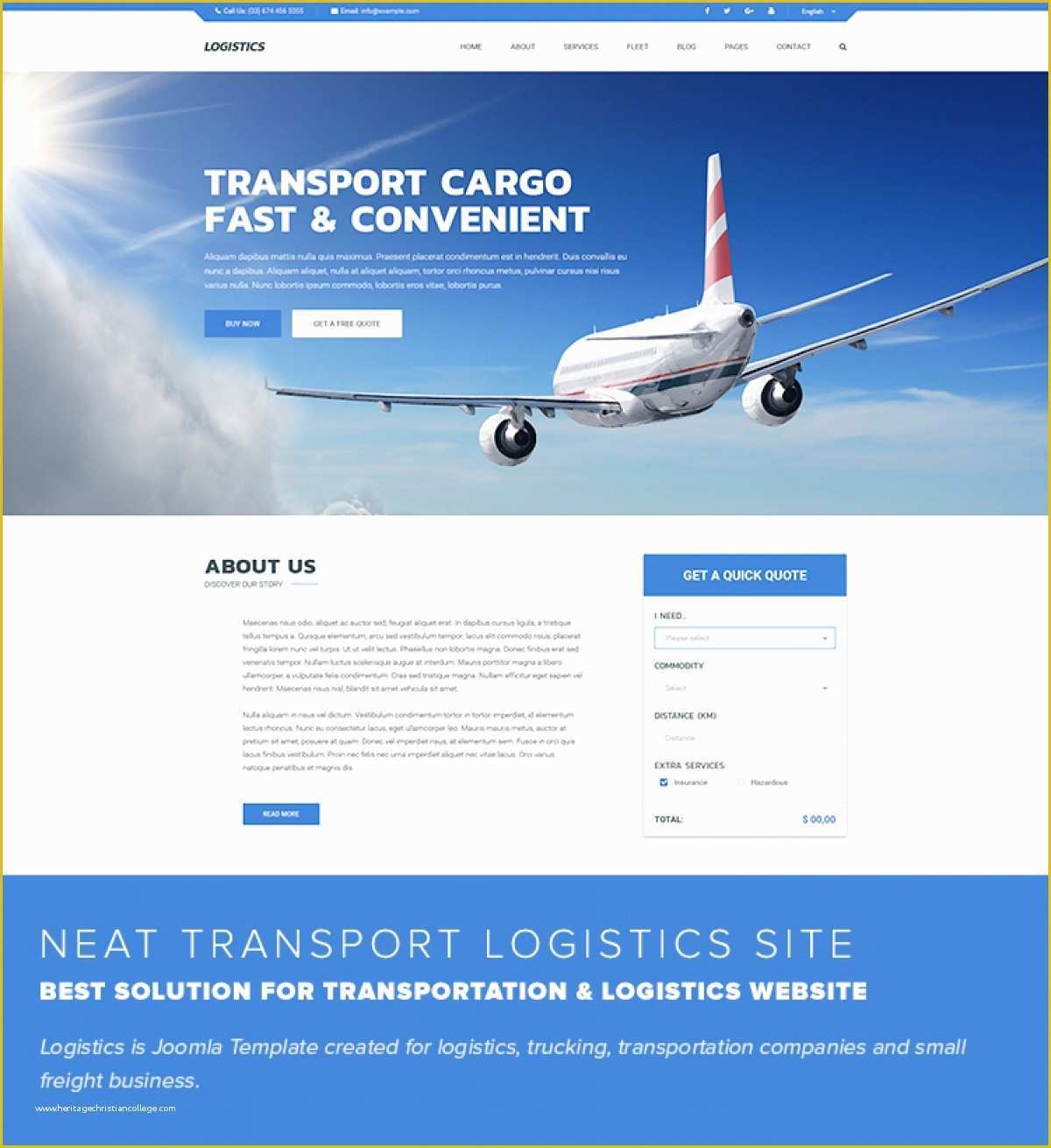 Trucking Transportation &amp; Logistics HTML Template Free Download Of Logistics