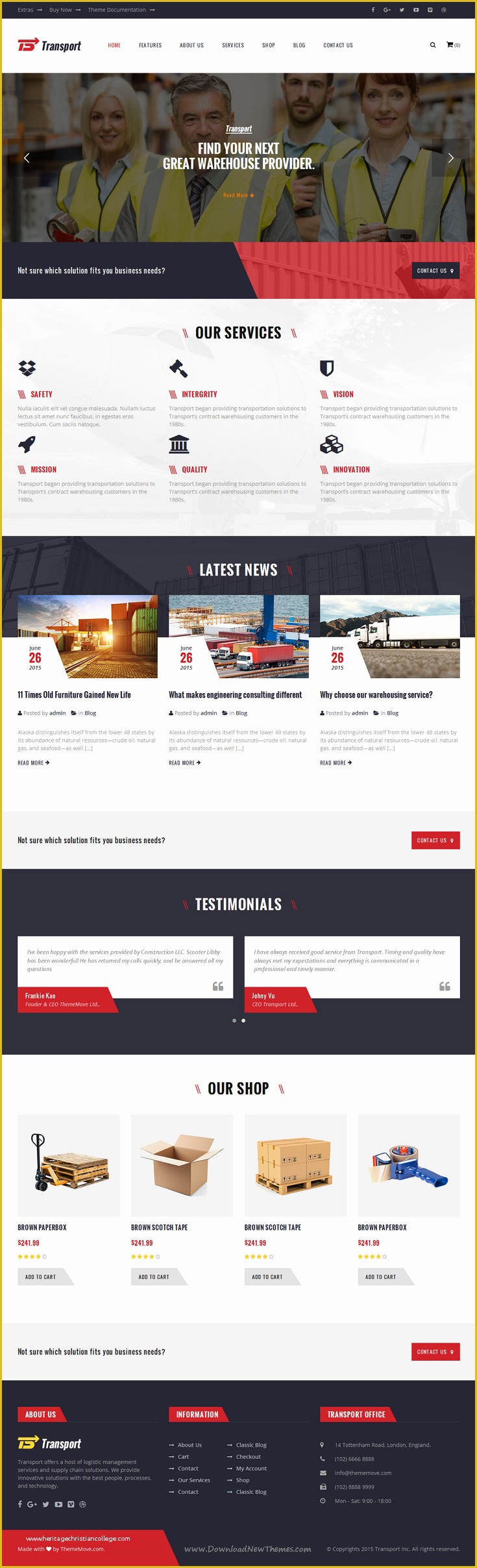Trucking Transportation & Logistics HTML Template Free Download Of