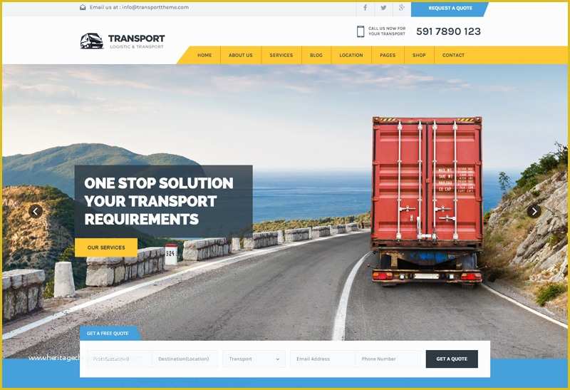 Trucking Transportation &amp; Logistics HTML Template Free Download Of Transport Premium Responsive Logistic HTML5 Template