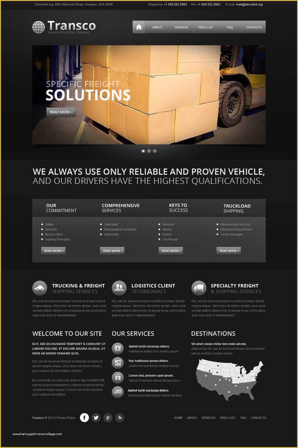 Trucking Transportation &amp; Logistics HTML Template Free Download Of Transportation Website Template