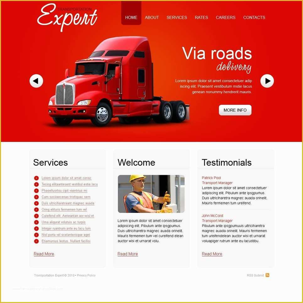 Trucking Transportation &amp; Logistics HTML Template Free Download Of Trucking Website Template