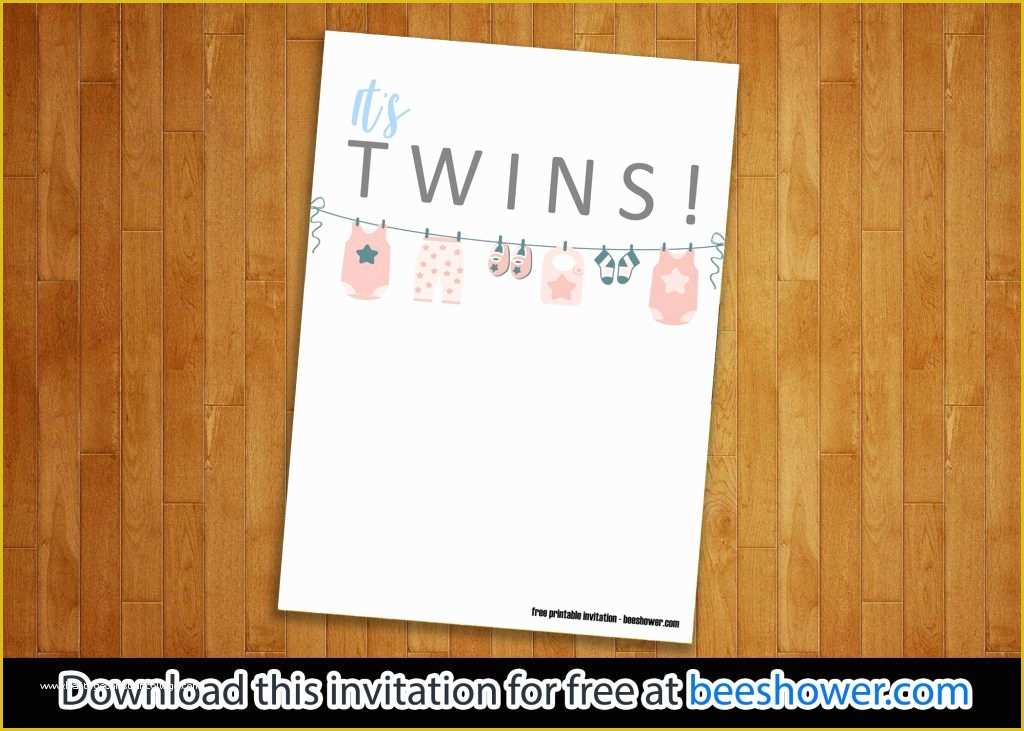 Twin Baby Shower Invitations Templates Free Of Free Twin Baby Shower Invitations