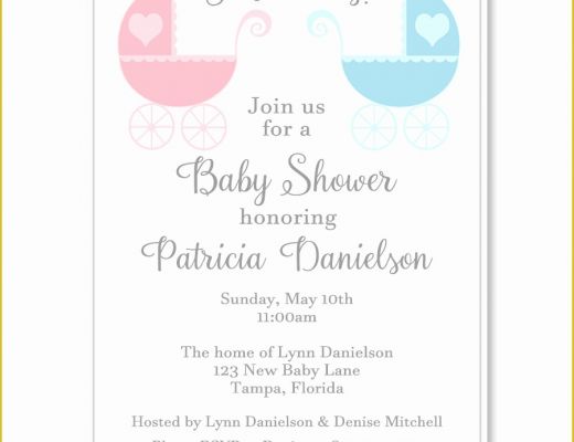 Twin Baby Shower Invitations Templates Free Of Lovely Carriages Twins Baby Shower Invitation – the Invite