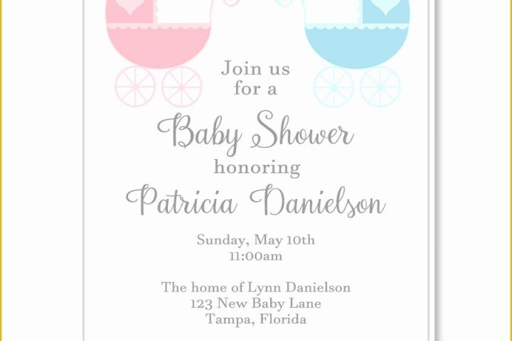 Twin Baby Shower Invitations Templates Free Of Lovely Carriages Twins Baby Shower Invitation – the Invite