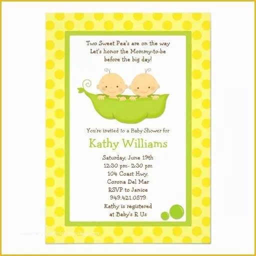 Twin Baby Shower Invitations Templates Free Of Twin Baby Shower Invitation