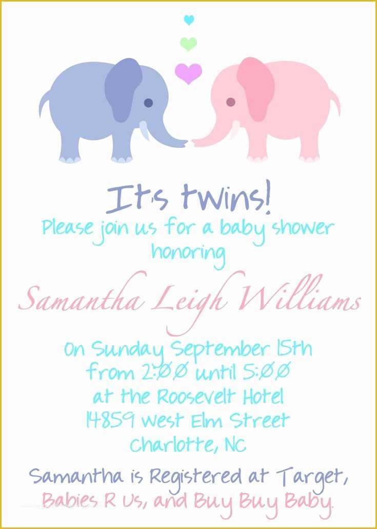 Twin Baby Shower Invitations Templates Free Of Twin Pregnancy Announcement Wording