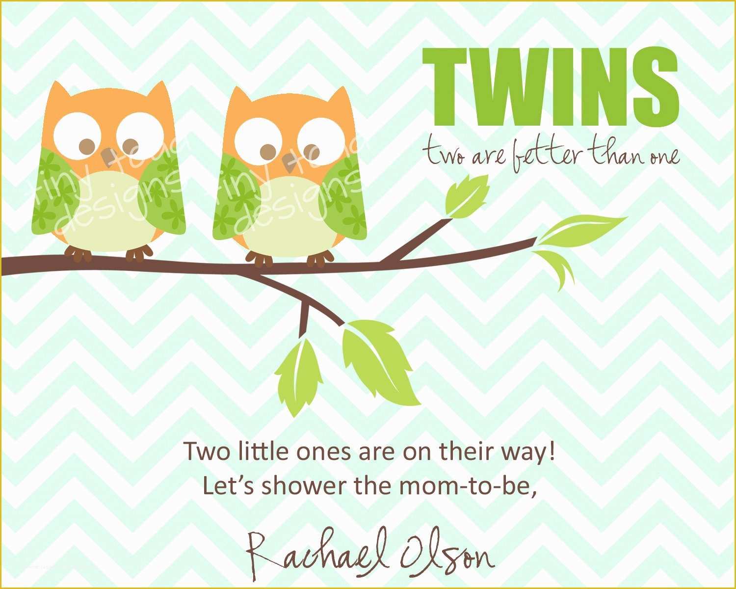 Twin Baby Shower Invitations Templates Free Of Twins Baby Shower Invitations Boys Owls Diy Printable