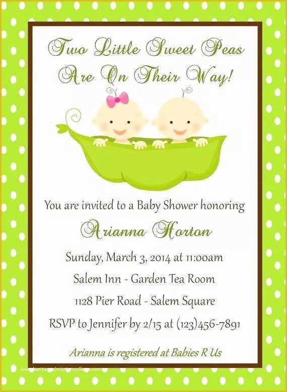 Twin Baby Shower Invitations Templates Free Of Twins Baby Shower Invitations Twin Shower Invitations