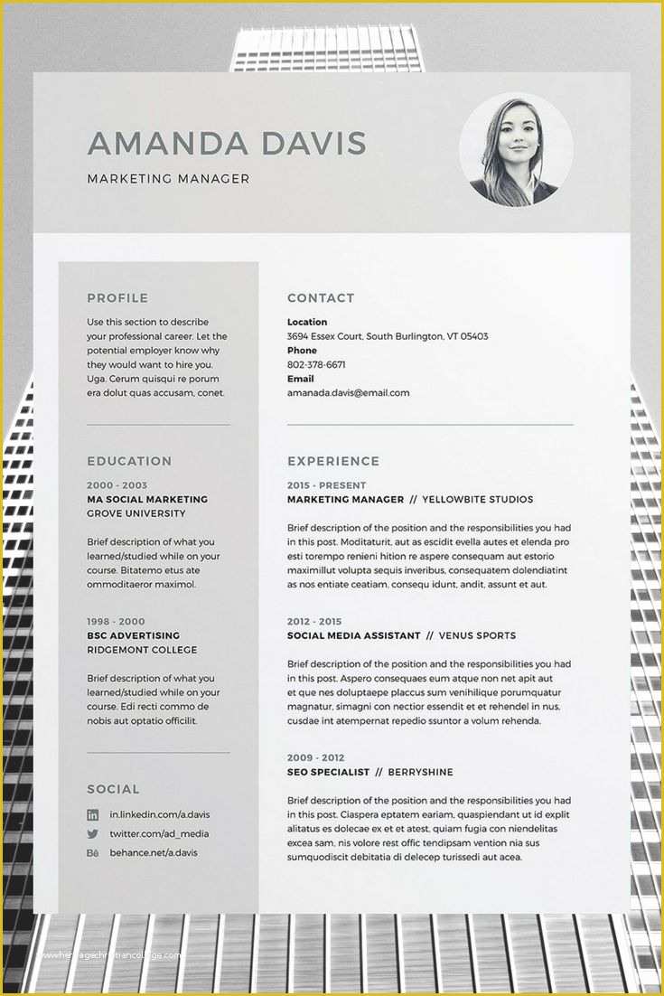 Two Column Resume Template Word Free Of Best 25 Free Cv Template Ideas