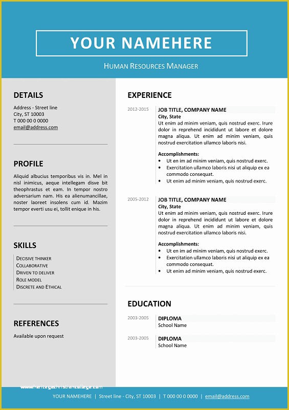 Two Column Resume Template Word Free Of 10 Best Resume Templates You
