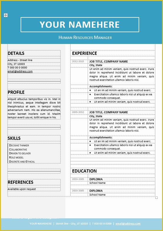 Two Column Resume Template Word Free Of Jordaan Clean Resume Template