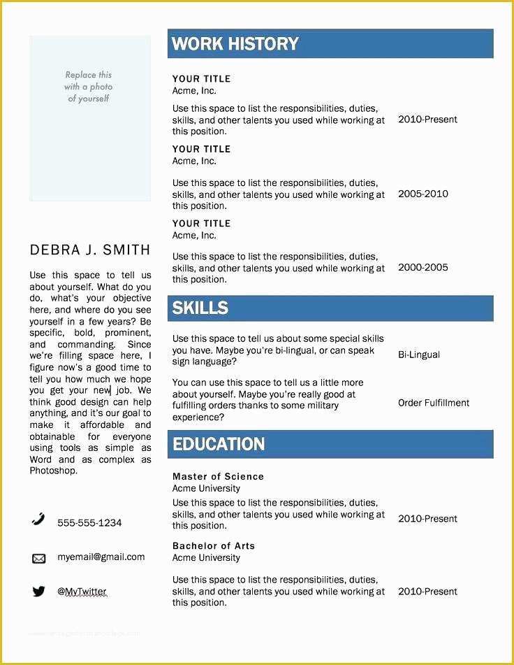 Two Column Resume Template Word Free Of Resume Templates for Word – Coachfederation