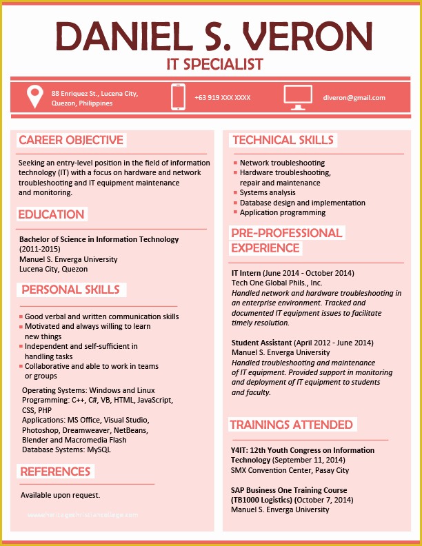 Two Column Resume Template Word Free Of Resume Templates You Can Download