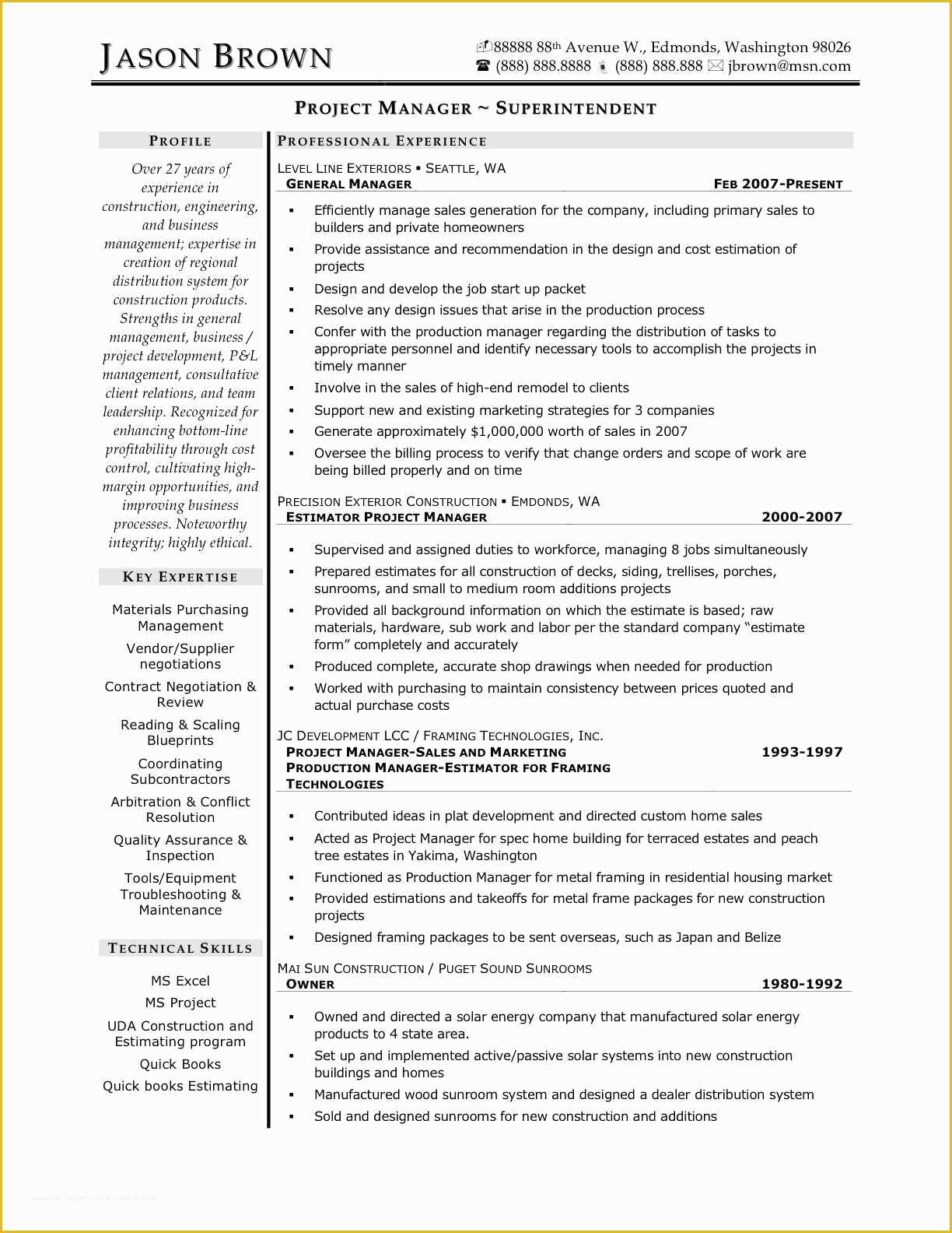 2 Column Resume Template