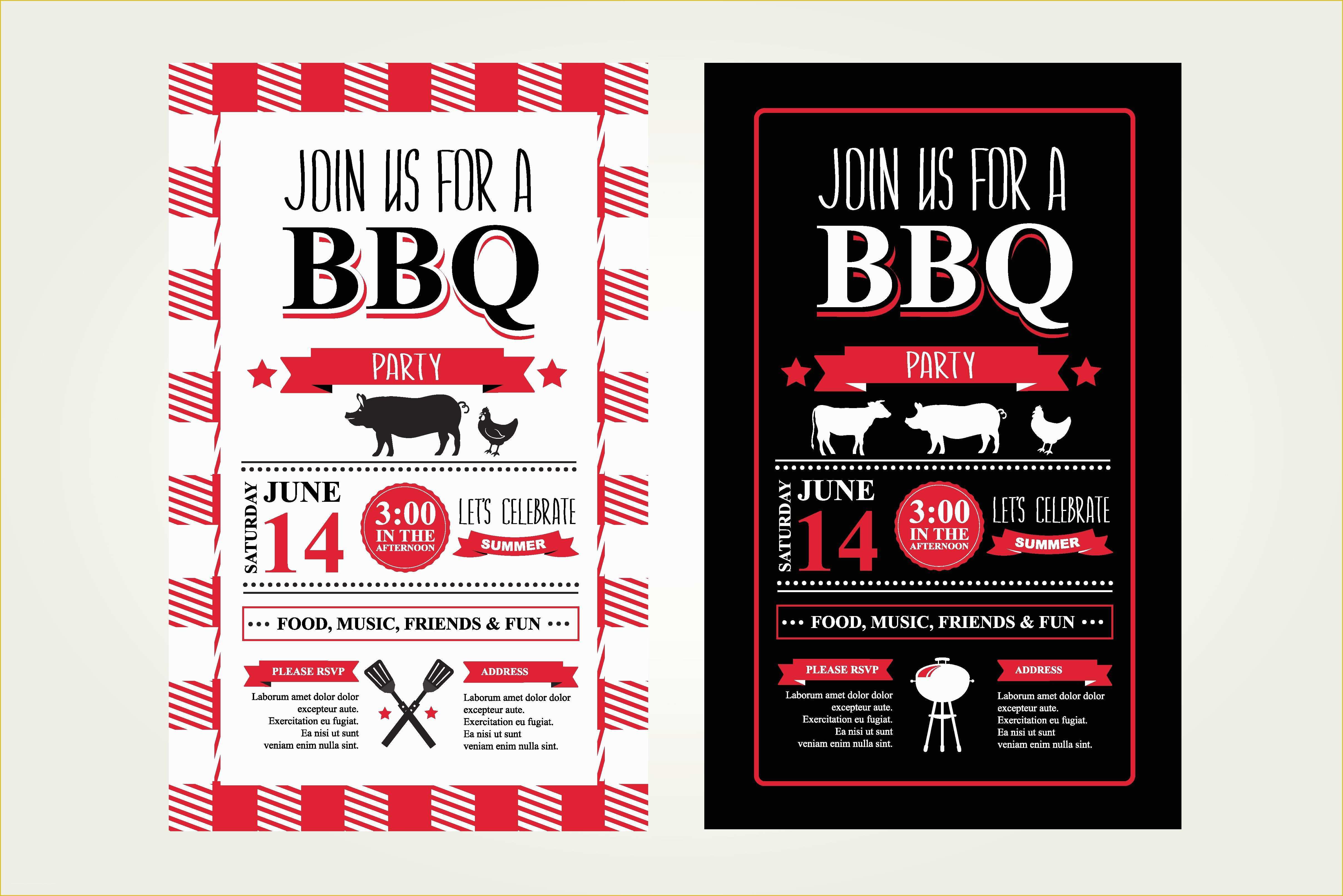Typography Invitation Template Free Of 2 Barbecue Invitations Invitation Templates Creative