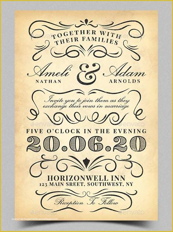 Typography Invitation Template Free Of 21 Vintage Invitation Templates Free Psd Ai Vector