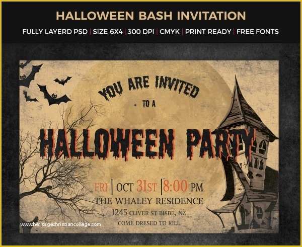 Typography Invitation Template Free Of 35 Halloween Invitation Free Psd Vector Eps Ai