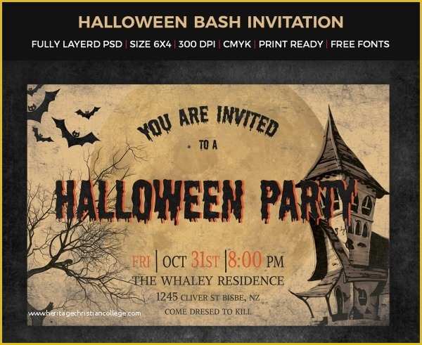 Typography Invitation Template Free Of 35 Halloween Invitation Free Psd Vector Eps Ai