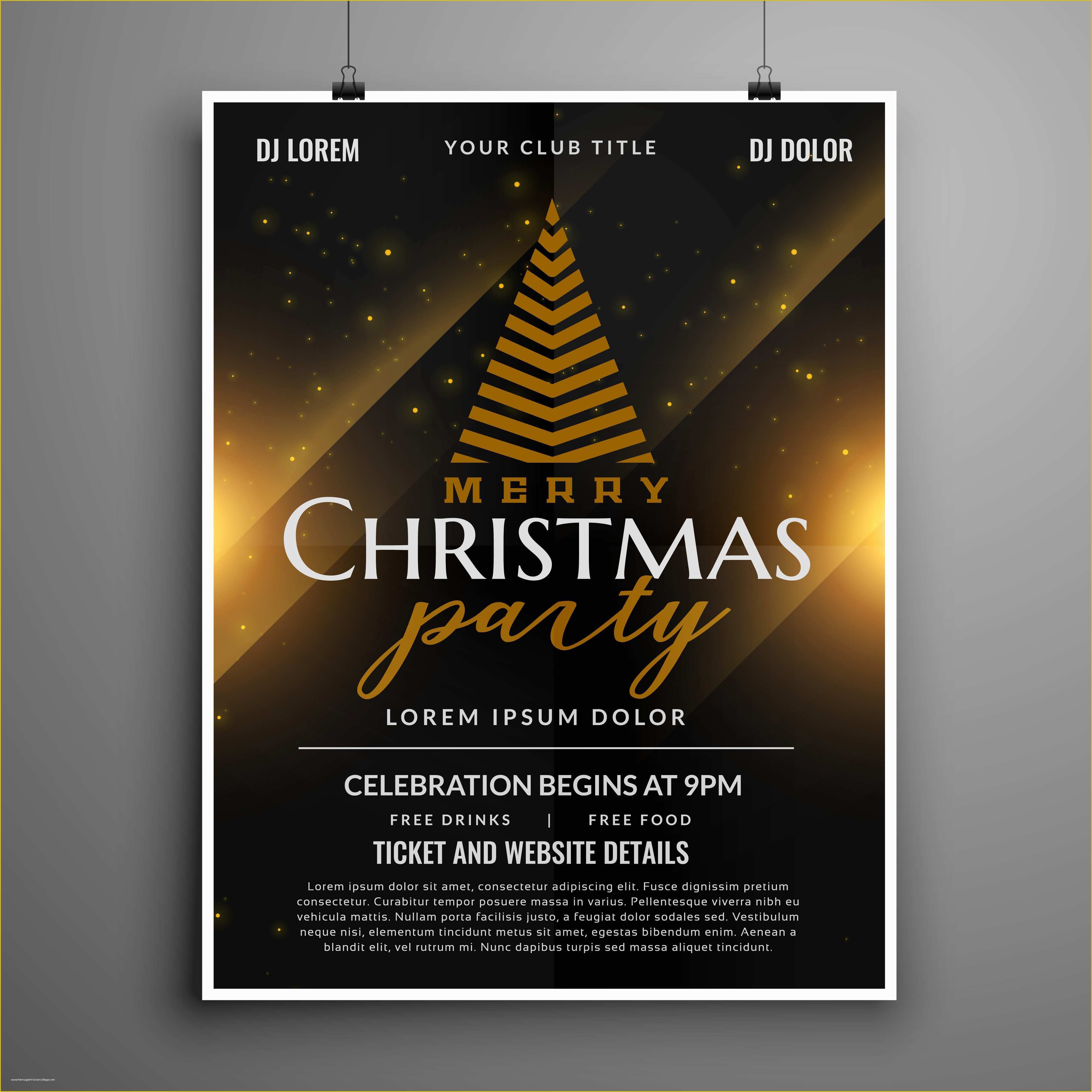Typography Invitation Template Free Of Dark Christmas Celebration Card Invitation Flyer Template