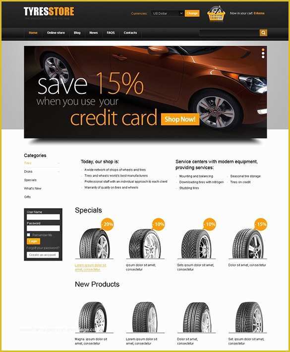 Tyre Website Template Free Download Of 8 Cars Virtuemart themes & Templates