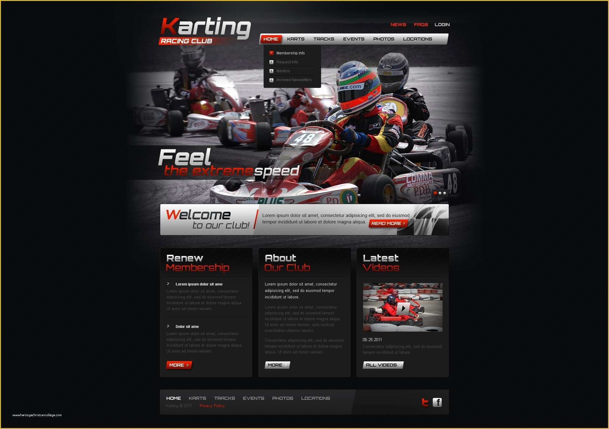 Tyre Website Template Free Download Of Karting Website Template
