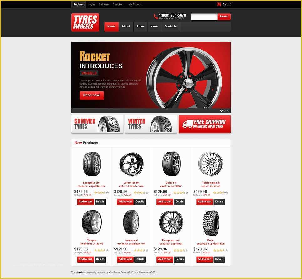 Tyre Website Template Free Download Of Tyres & Wheels Store Jigoshop theme